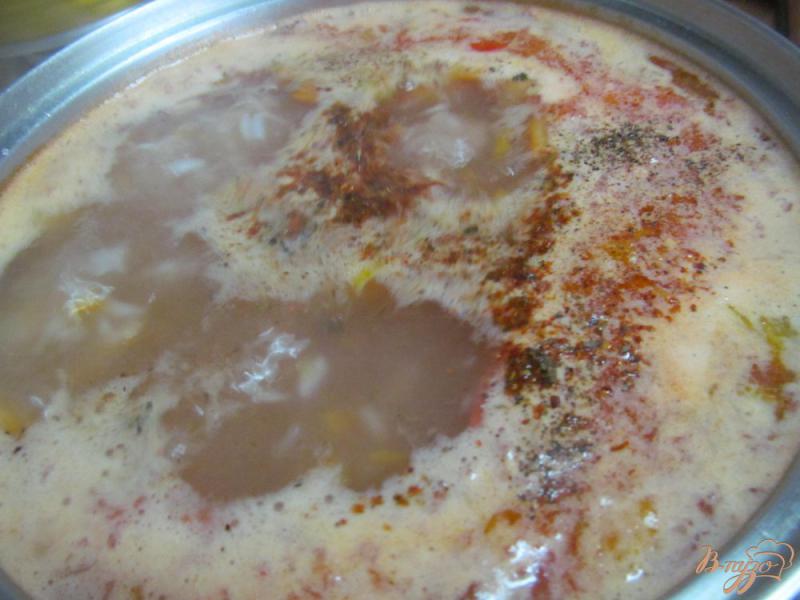 Фото приготовление рецепта: Овощной суп с рисом и щавелем шаг №5