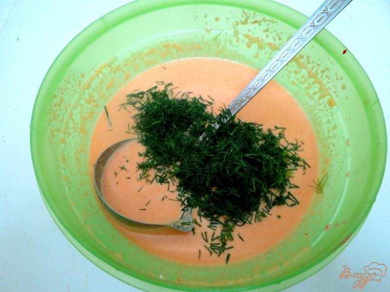 Фото приготовление рецепта: Блины морковно-укропные шаг №5