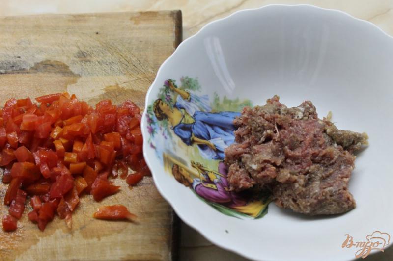 Фото приготовление рецепта: Кутабы с мясом и помидорами шаг №3