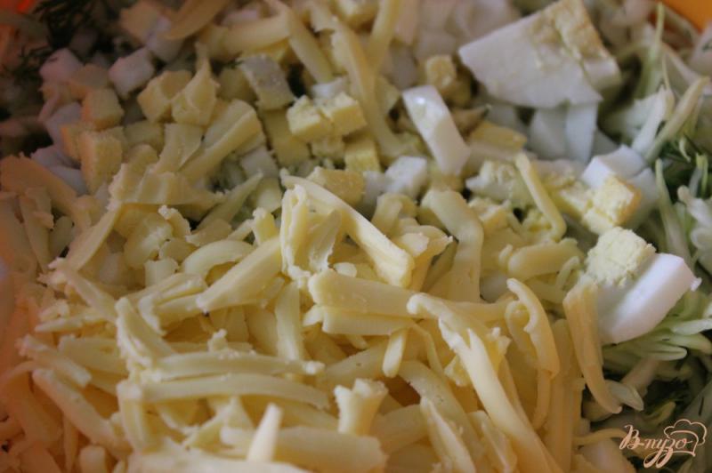 Фото приготовление рецепта: Салат из молодой капусты с сыром шаг №2
