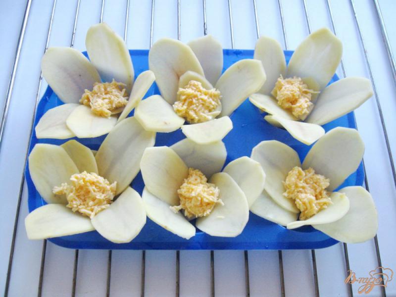 Фото приготовление рецепта: Картофельные цветы с начинкой шаг №5