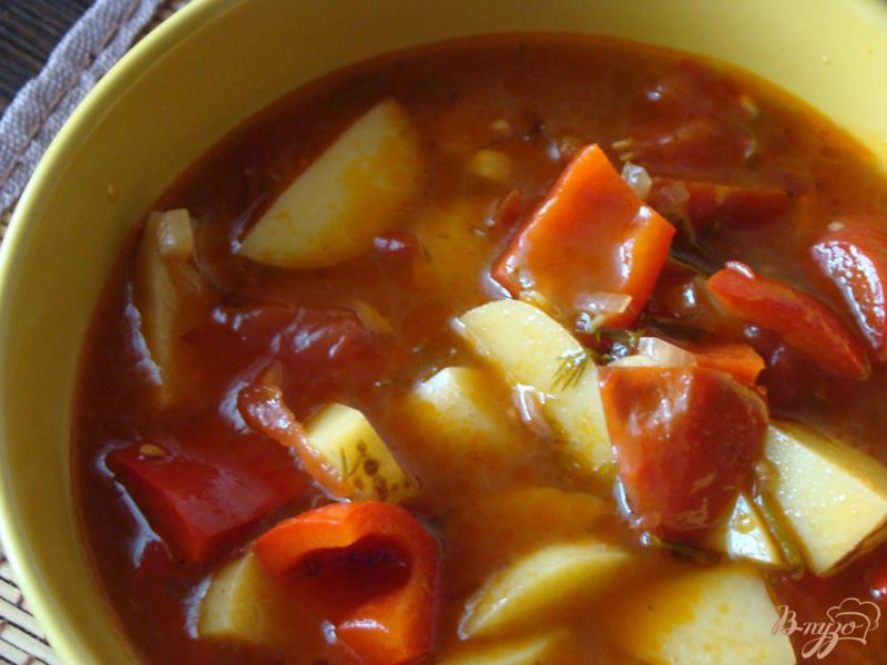 Фото приготовление рецепта: Картофельный суп со сладким перцем шаг №7