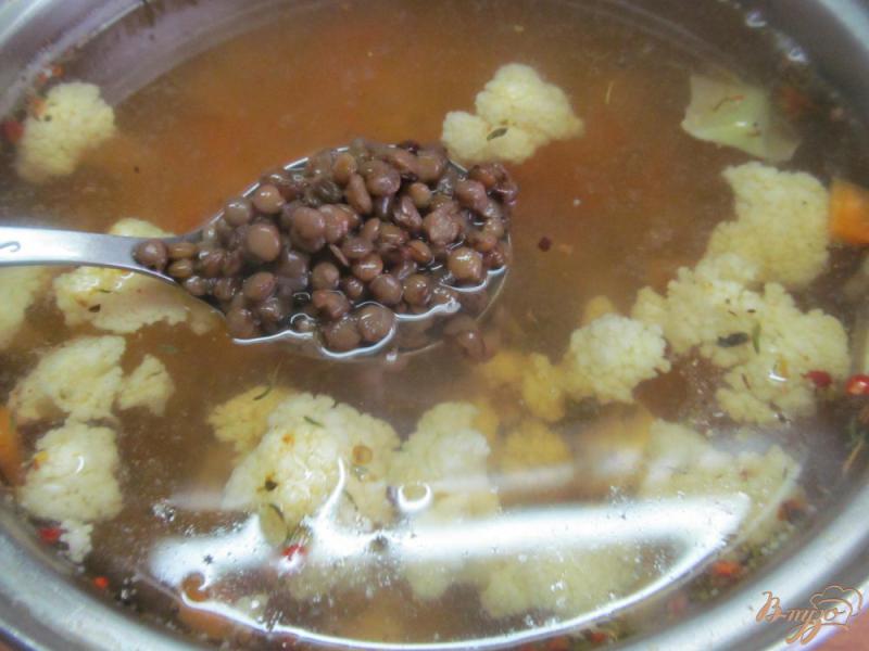 Фото приготовление рецепта: Овощной суп с чечевицей шаг №3