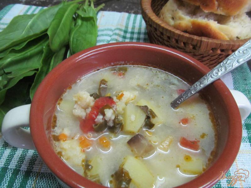 Фото приготовление рецепта: Суп с пшеном и щавелем шаг №11