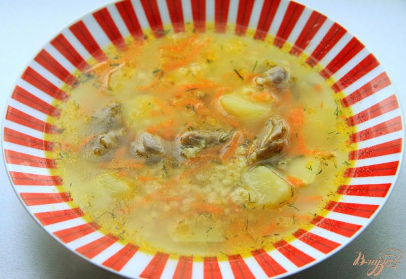 Фото приготовление рецепта: Суп с пшеном на мясном бульоне шаг №7