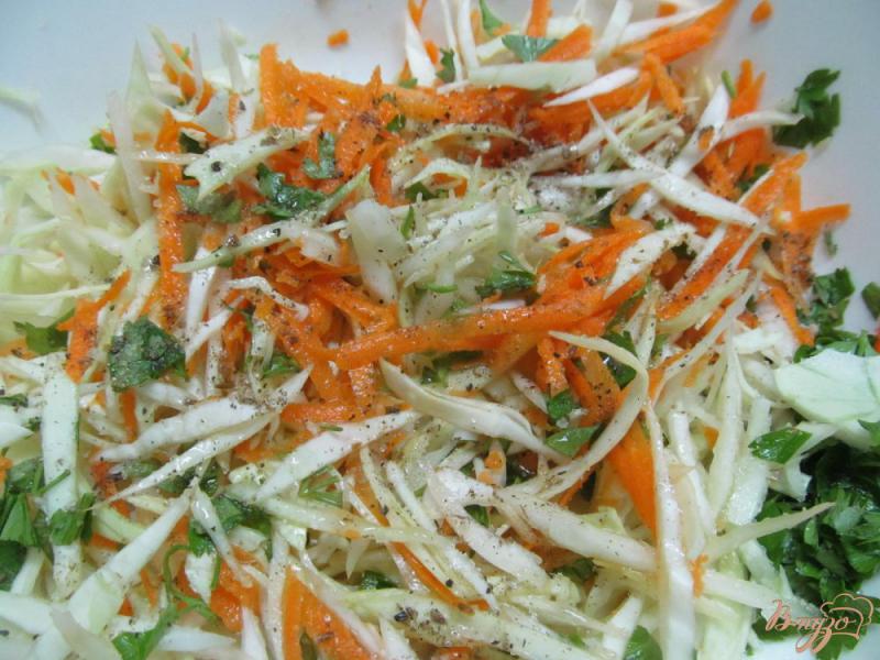 Фото приготовление рецепта: Коулслоу из капусты с морковью и зирой шаг №4