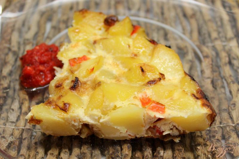 Фото приготовление рецепта: Картофельная запеканка с болгарским перцем шаг №7