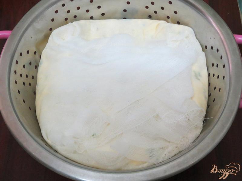 Фото приготовление рецепта: Сыр домашний с укропом и перцем чили и тмином шаг №8