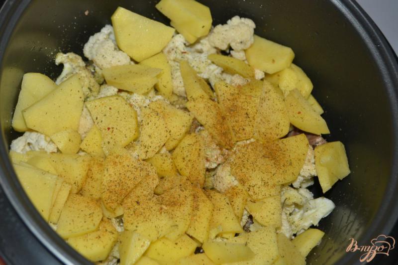 Фото приготовление рецепта: Рагу из цветной капусты со свининой и бараниной шаг №3