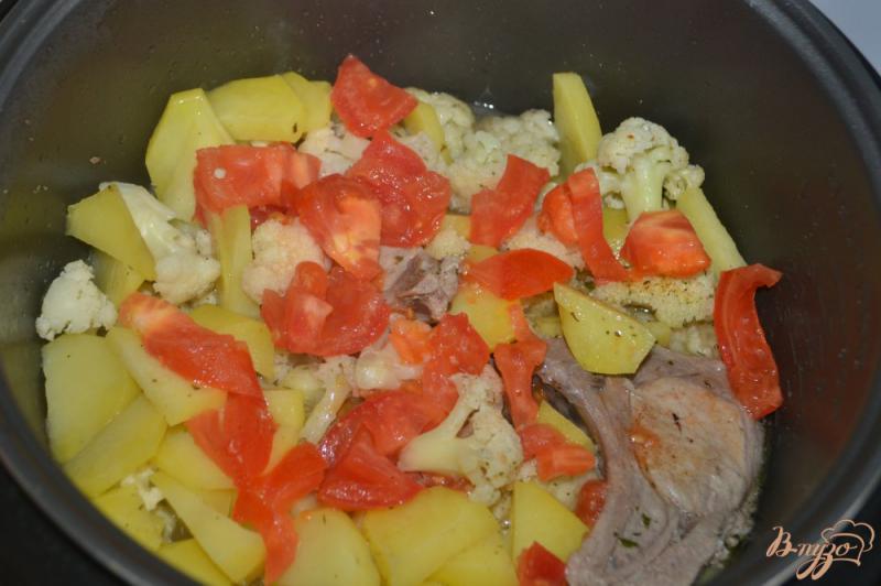 Фото приготовление рецепта: Рагу из цветной капусты со свининой и бараниной шаг №4