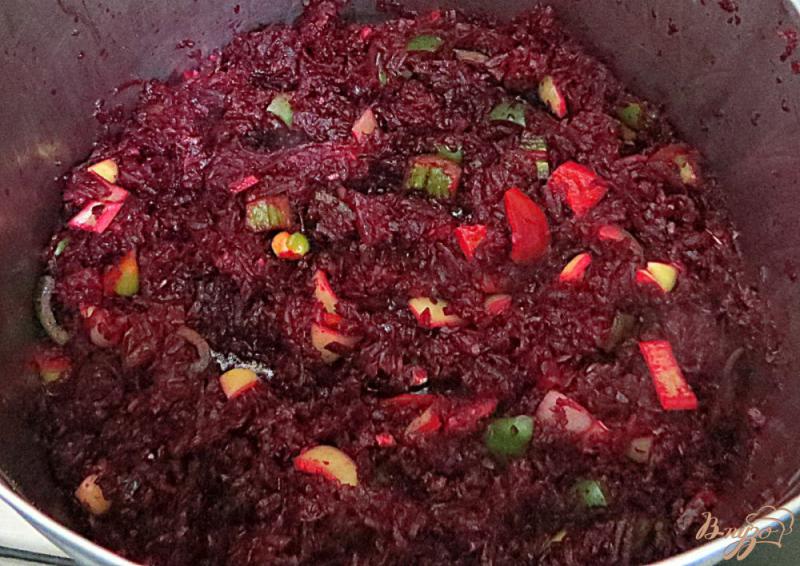 Фото приготовление рецепта: Борщевая заправка с томатом на зиму шаг №5