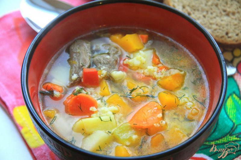 Фото приготовление рецепта: Тыквенный суп с пшеном шаг №11