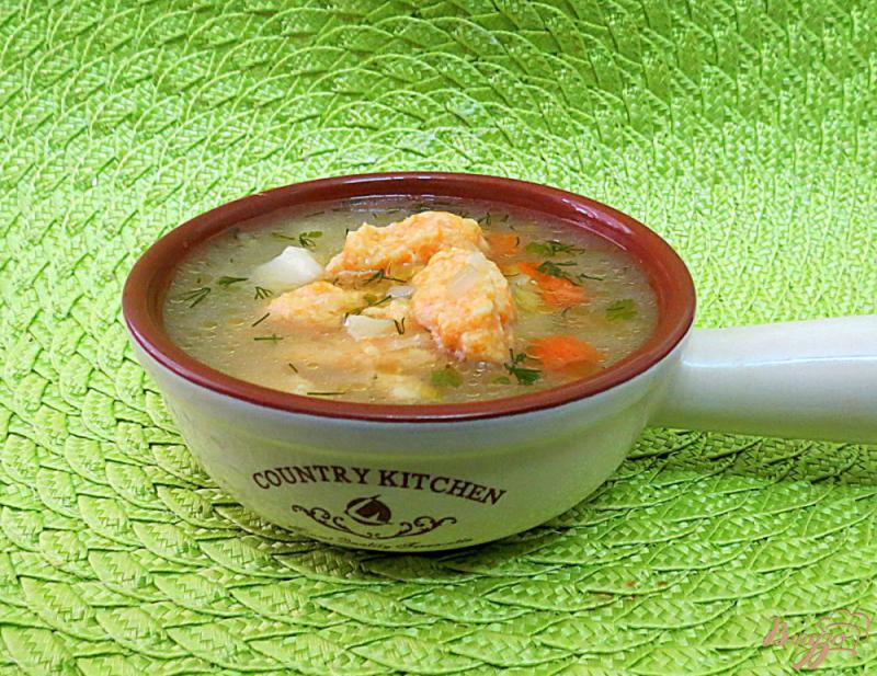 Фото приготовление рецепта: Суп с галушками из тыквы шаг №9
