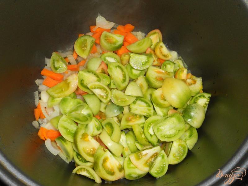 Фото приготовление рецепта: Овощная икра с зелеными помидорами в мультиварке шаг №4