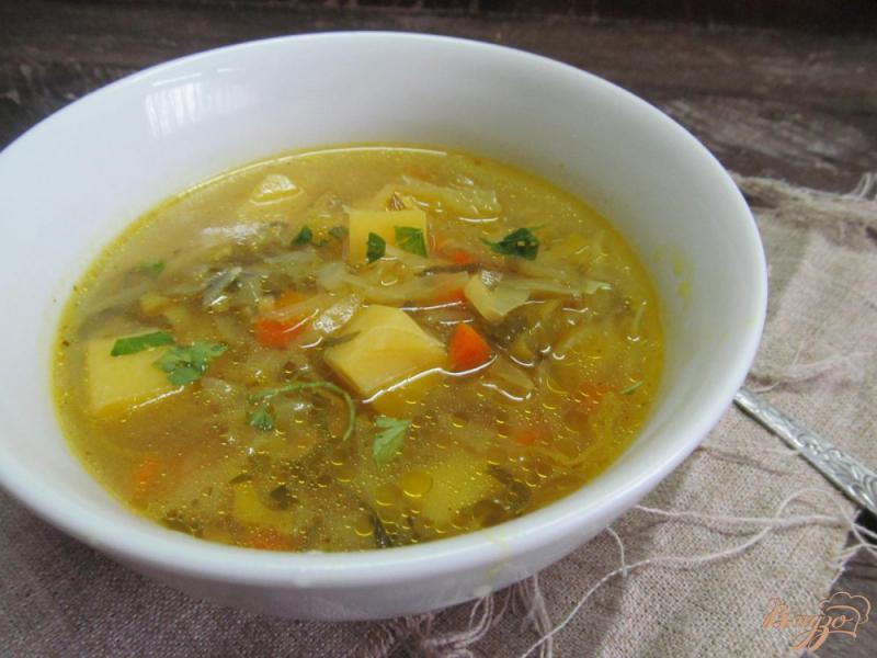 Фото приготовление рецепта: Суп с капустой шаг №9