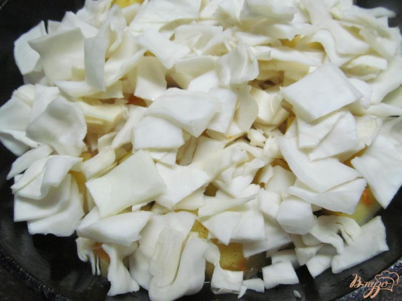 Фото приготовление рецепта: Тушеная капуста с картофелем и фасолью шаг №3
