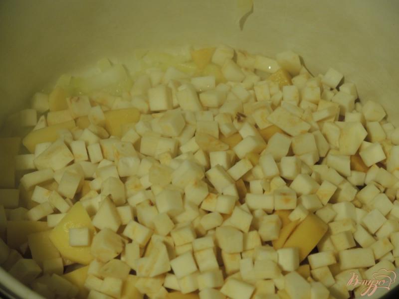 Фото приготовление рецепта: Овощной суп на мясном бульоне шаг №5