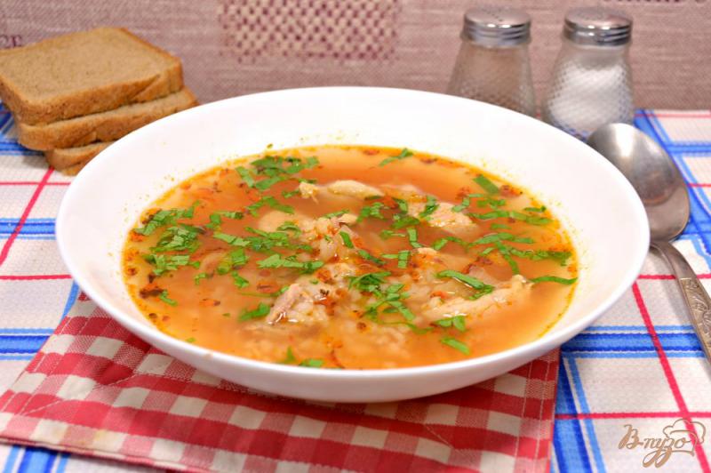 Фото приготовление рецепта: Суп со свининой и рисом по-грузински шаг №7