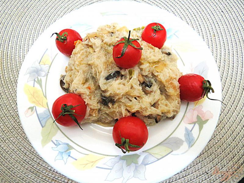 Фото приготовление рецепта: Рисовая вермишель с овощами шаг №11