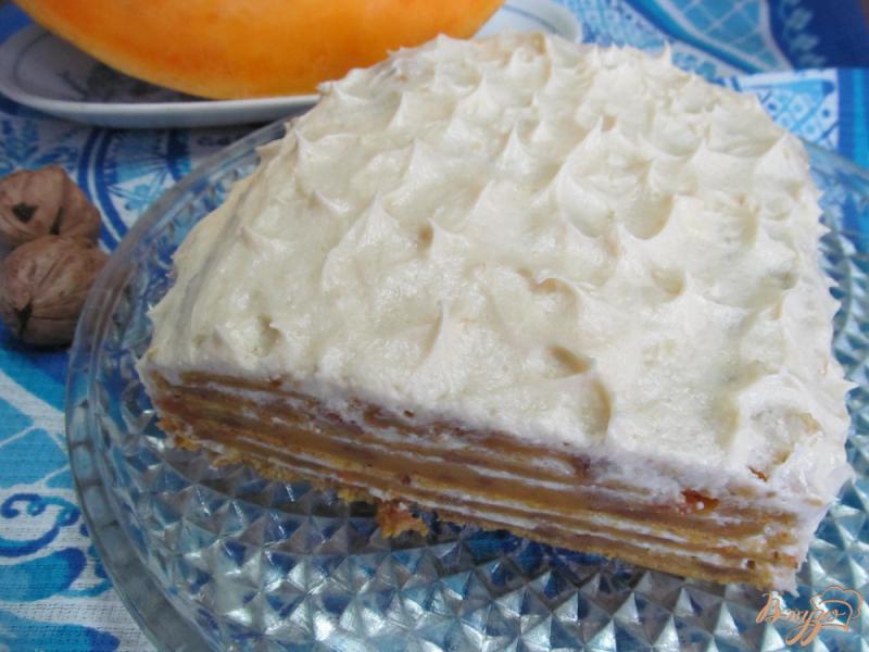 Фото приготовление рецепта: Тыквенный торт с карамельным кремом шаг №18