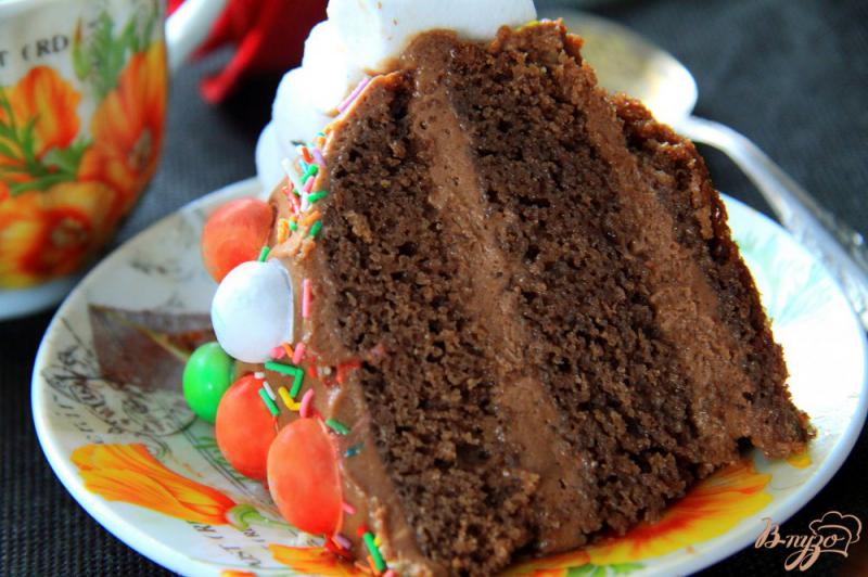 Фото приготовление рецепта: Шоколадный торт с M&M’s шаг №17