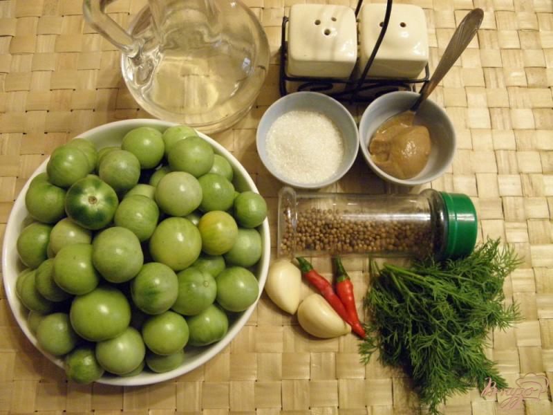 Фото приготовление рецепта: Маринованные зеленые помидоры шаг №1