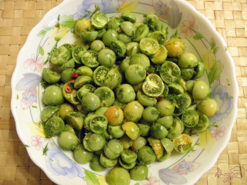 Фото приготовление рецепта: Маринованные зеленые помидоры шаг №4
