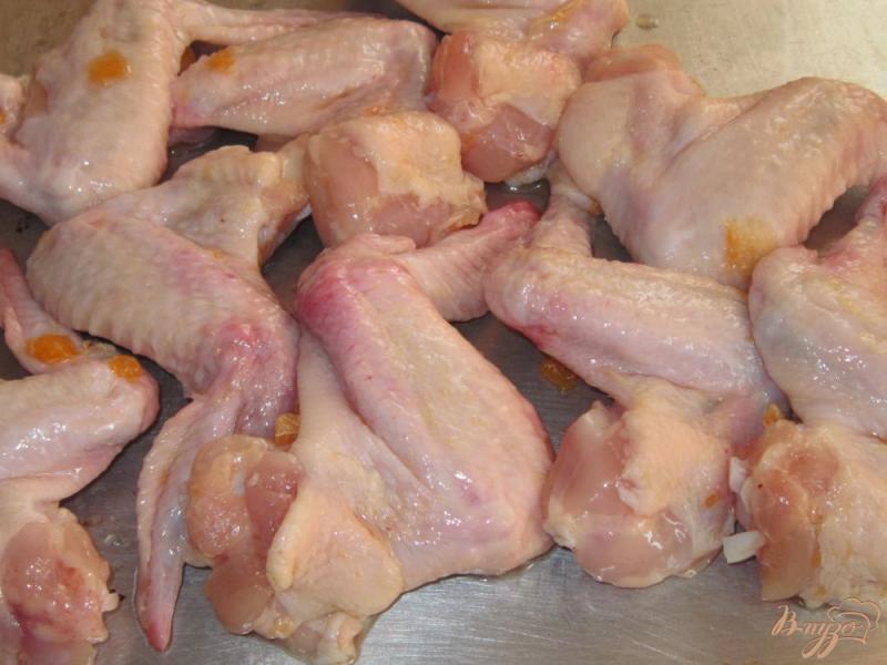 Фото приготовление рецепта: Куриные крылышки в мандариновом маринаде шаг №5