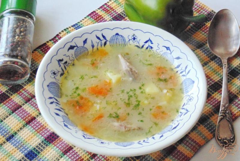 Фото приготовление рецепта: Овсяный суп с курицей шаг №7