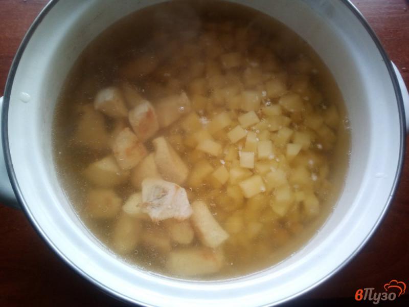 Фото приготовление рецепта: Суп с нутом и куриным филе шаг №4