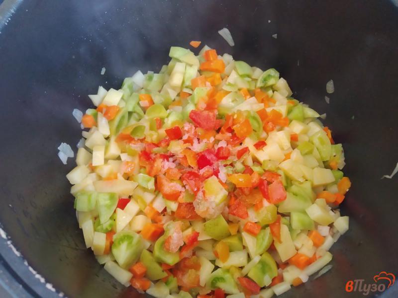 Фото приготовление рецепта: Постный суп с зелёными помидорами в мультиварке шаг №6