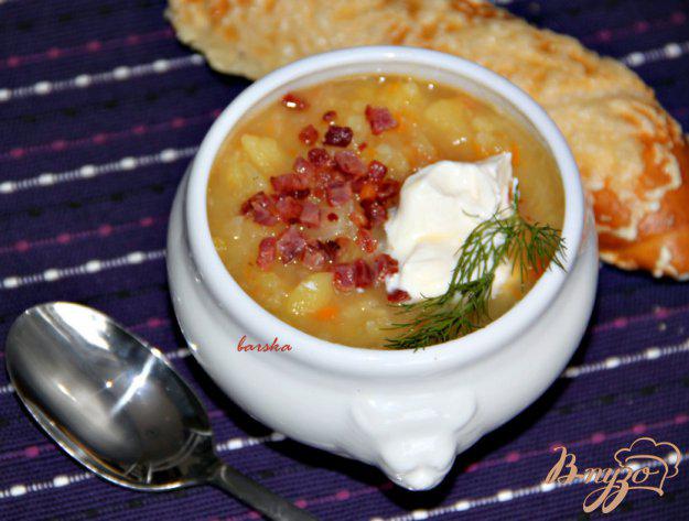 фото рецепта: Зимний картофельный суп-толчeнка с квашеной капустой из баварских Альп