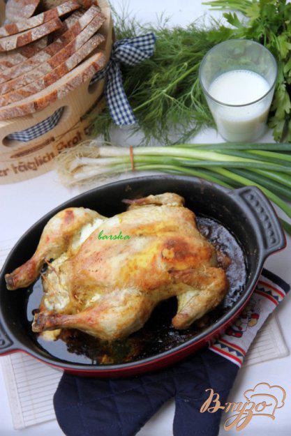 фото рецепта: Курица, фаршированная хлебом и сыром