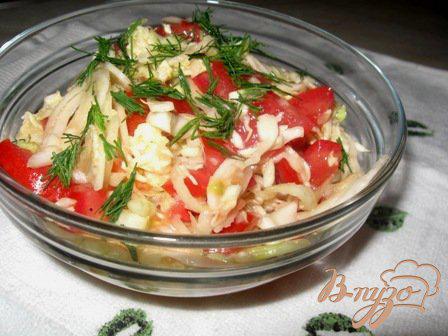 фото рецепта: Салат из капусты с помидорами «По-Михайловки»