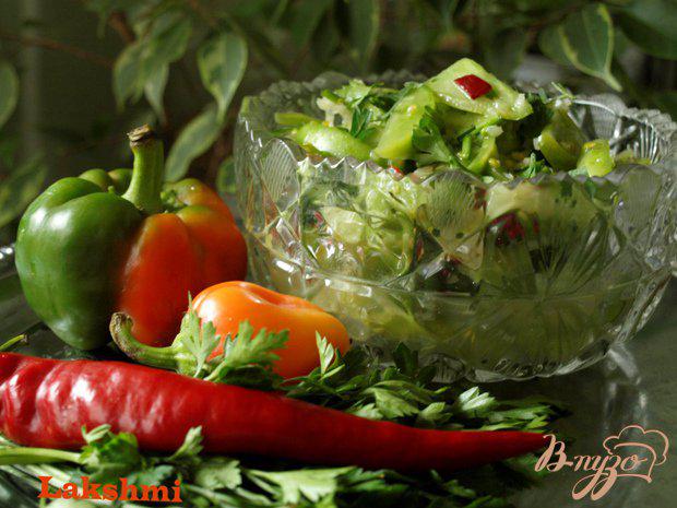 фото рецепта: Острый салат-закуска  из зелёных помидоров