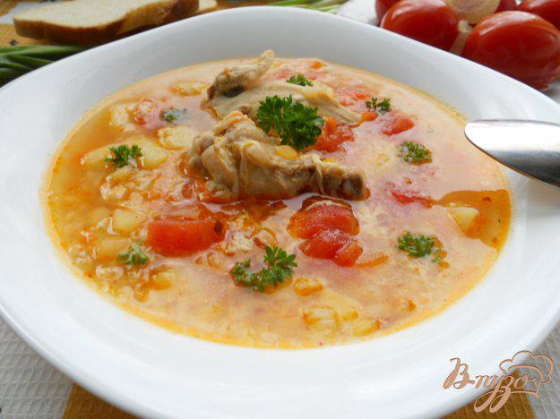 фото рецепта: Суп куриный с маринованными помидорами