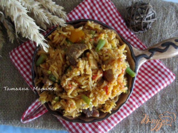 фото рецепта: Рис со свининой и зеленой фасолью