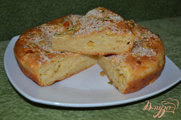 фото рецепта: Сливочно-сырный пирог с кунжутом