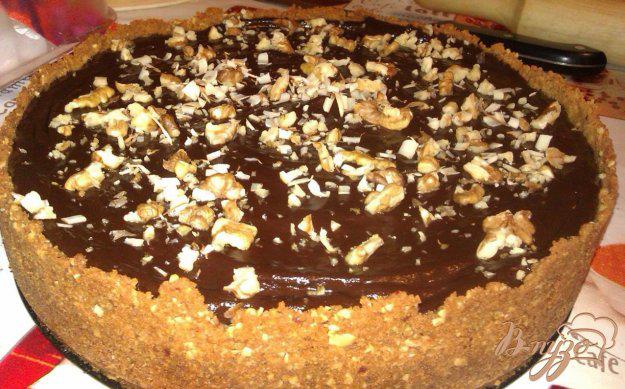 фото рецепта: Ореховый чизкейк с шоколадным ганашем