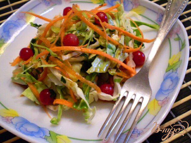 фото рецепта: Салат из капусты молодой, моркови и калины
