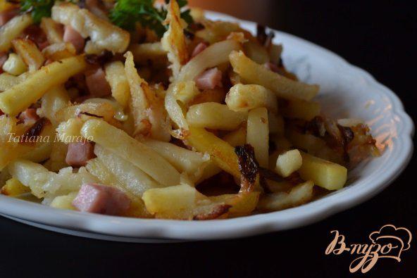 фото рецепта: Жареный картофель с фенхелем и ветчиной