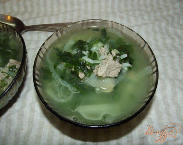 фото рецепта: Суп рисовый со шпинатом
