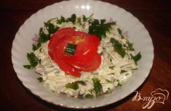 фото рецепта: Салат из печени с огурцом
