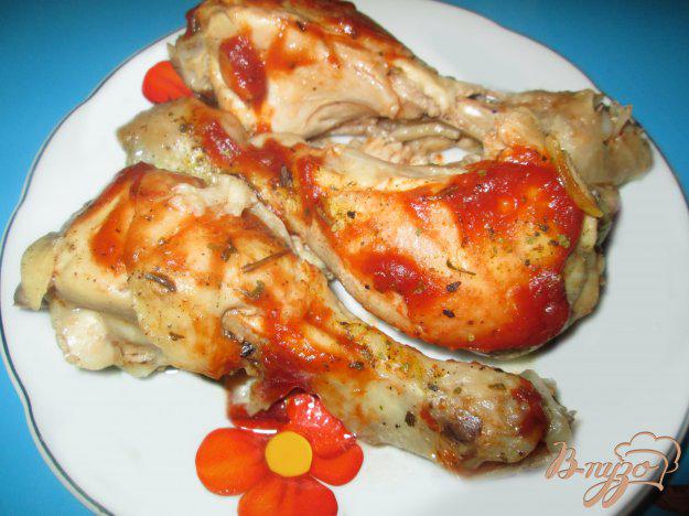 фото рецепта: Жареная голень цыпленка с базиликом и чесноком