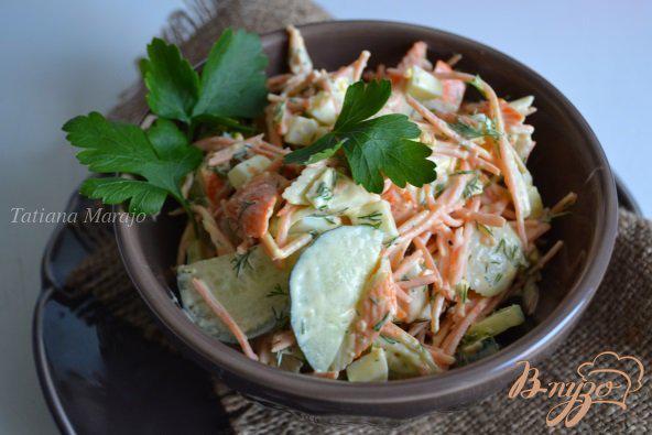 фото рецепта: Овощной салат с крабовыми палочками