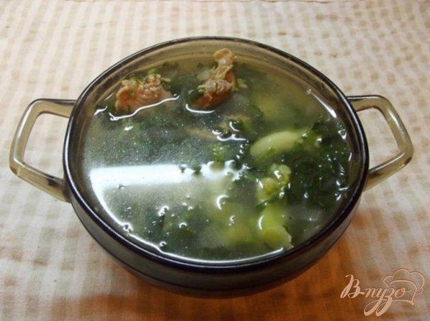 фото рецепта: Шпинатовый суп с куриными желудочками