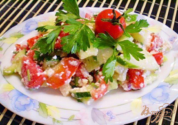 фото рецепта: Овощной салат с творожной заправкой