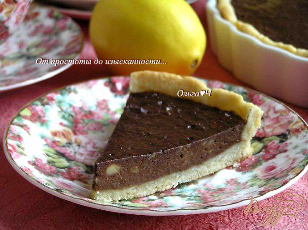 фото рецепта: Лимонный тарт с шоколадным кремом и бананами
