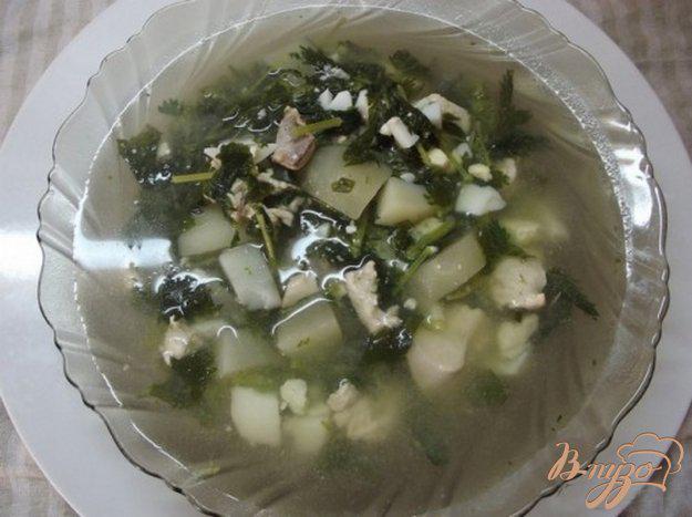 фото рецепта: Зеленый борщ с крапивой