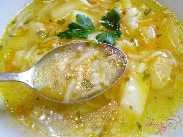фото рецепта: Суп с овсяными пластивцами и вермишелью